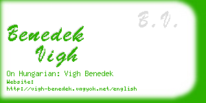 benedek vigh business card